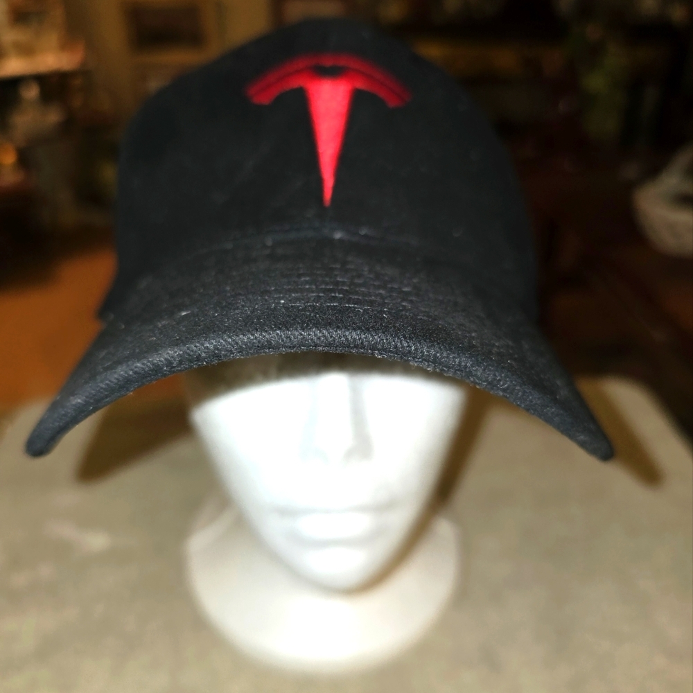 Tesla Black Hat with Red Emblem